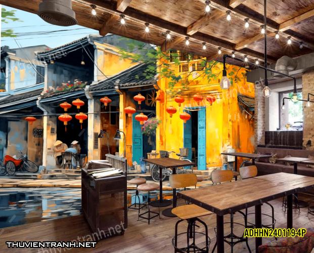 Tranh dán tường Phố cổ Hà Nội, Phố xưa - -ADHHN240119-4P - Kết quả tìm kiếm tranh tường